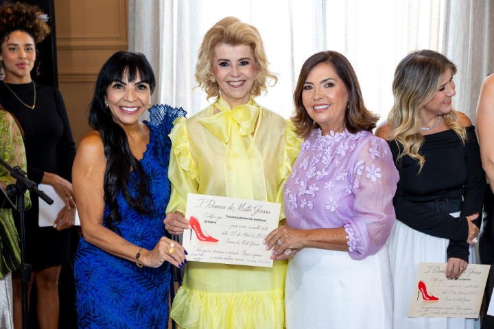 Aninha Monteiro, Terezinha Zompero, empresária e Dalva Costa